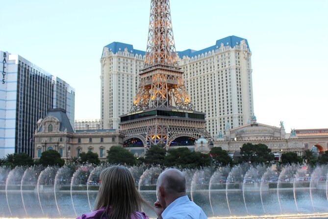 1.5-Hour Las Vegas Strip Limo Tour with Champagne and Photo Stops - Bellagio fountains and the first champagne toast