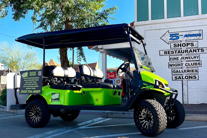 1.5 Hour Stretch Limo Golf Cart Tour, Ultimate Old Town Exploration - Main Street, the Rusty Spur, and Scottsdale after dark