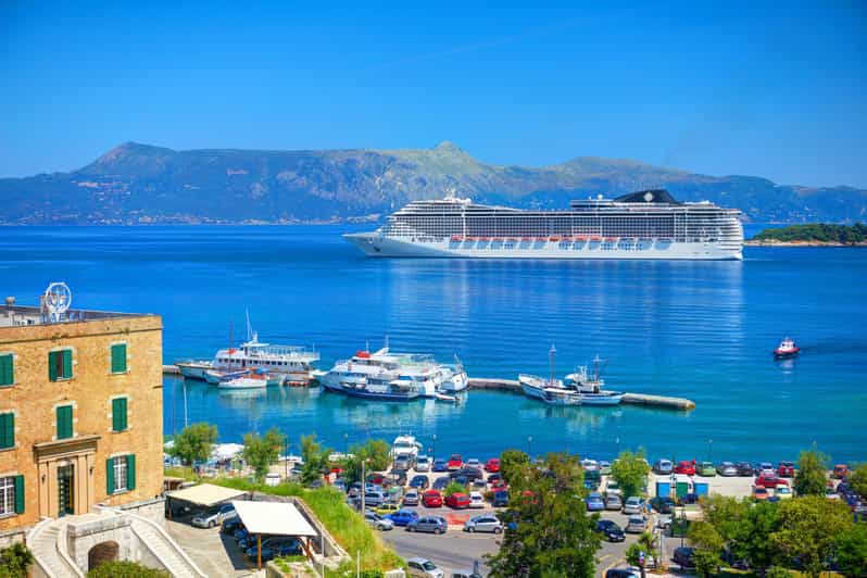 Corfu cruise port : Private customized tour with limo van - Leaving the port in an air-conditioned minibus