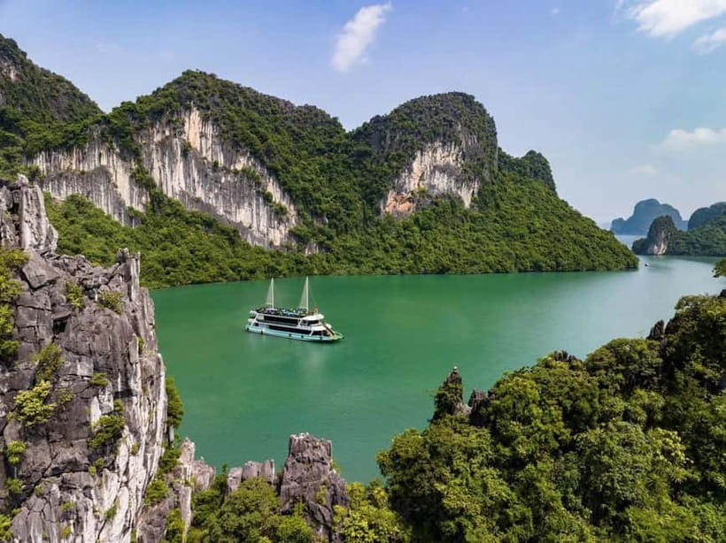 Ha Long Bay Cruise w/ Jacuzzi, Kayak & Limo from Hanoi - Sunset refreshments on the return cruise