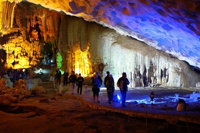 Halong Bay Day Tour 6Hour Deluxe Cruise Limousine Bus Small Group - Sung Sot Cave, the day’s big indoor sight
